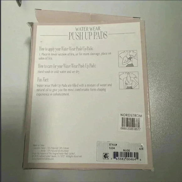 NWT Fashion Forms Women's Water Pads A/B - Picture 3 of 3